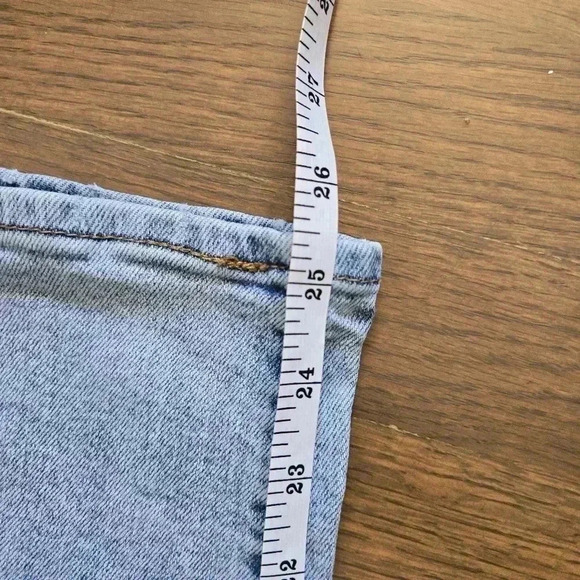 Levi's Wedgie straight light wash distressed jeans button fly denim sz 24 - Picture 10 of 12